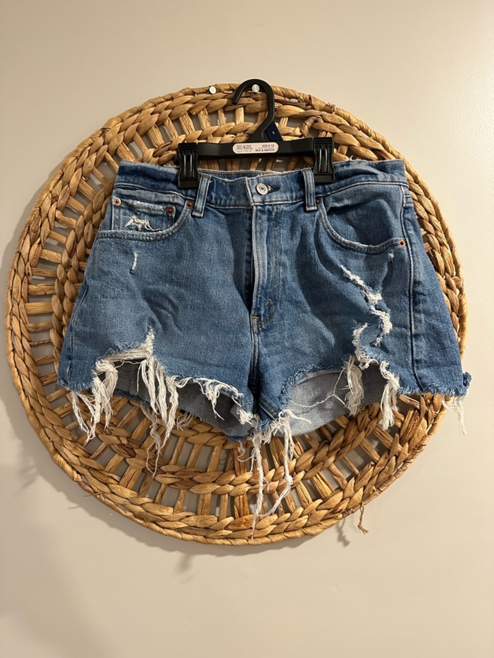 Abercrombie & Fitch Distressed Blue Cutoff Denim Shorts